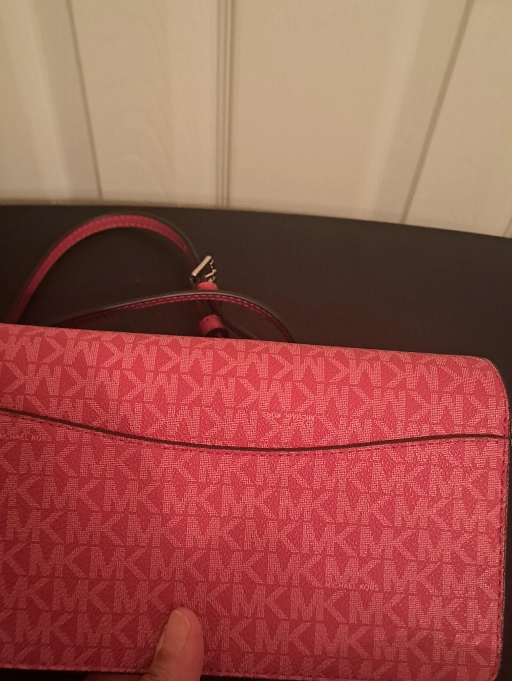 Michael Kors Dark Rasberry Med Signature MK Crossbody Shoulder Bag NWT